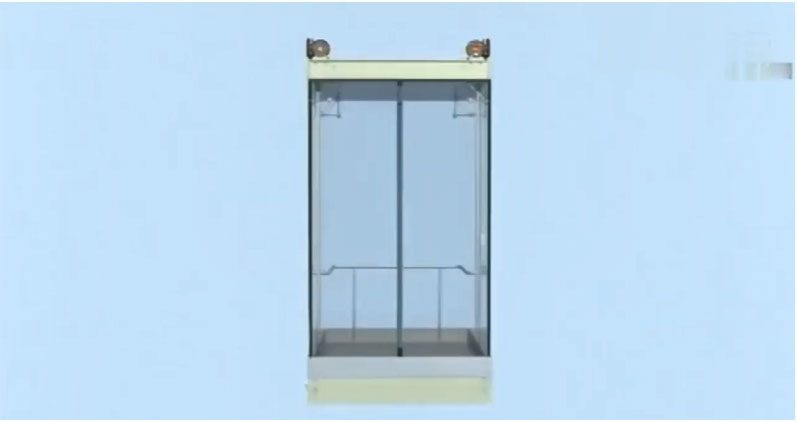 Pantalla 3D de la estructura del ascensor